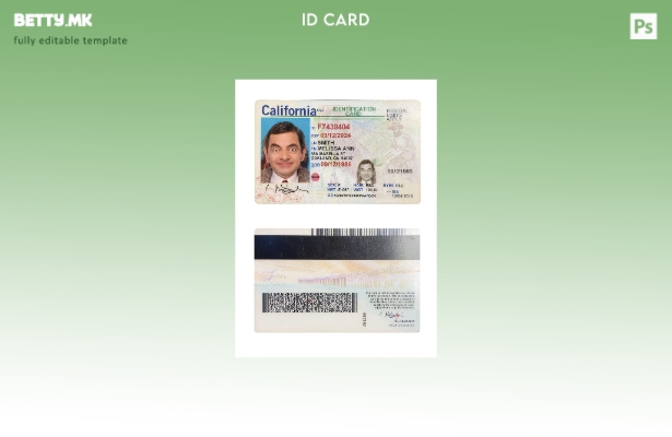 Шаблон за лична карта од Калифорнија во модерен стил